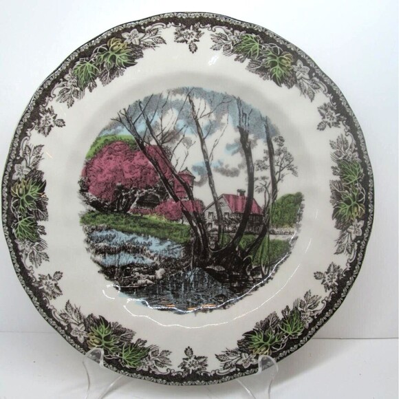 Johnson Brothers Friendly Village Willow By The Brook 10 5/8" Dinner Plate - Picture 1 of 11